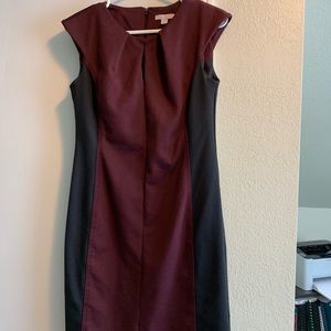 Burgundy and black dress